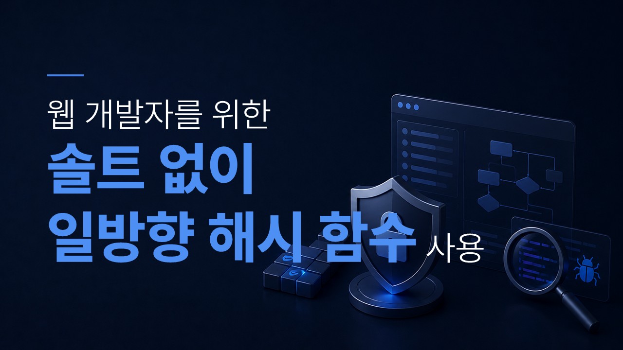 솔트 없이 일방향 해시 함수 사용